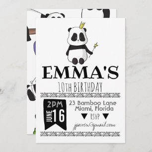 Panda Party Invitation