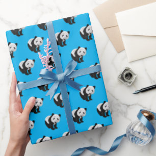 Panda Pattern - Background colour changeable  Wrapping Paper