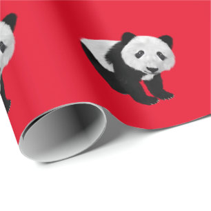 Panda Pattern - Background colour changeable Wrapping Paper