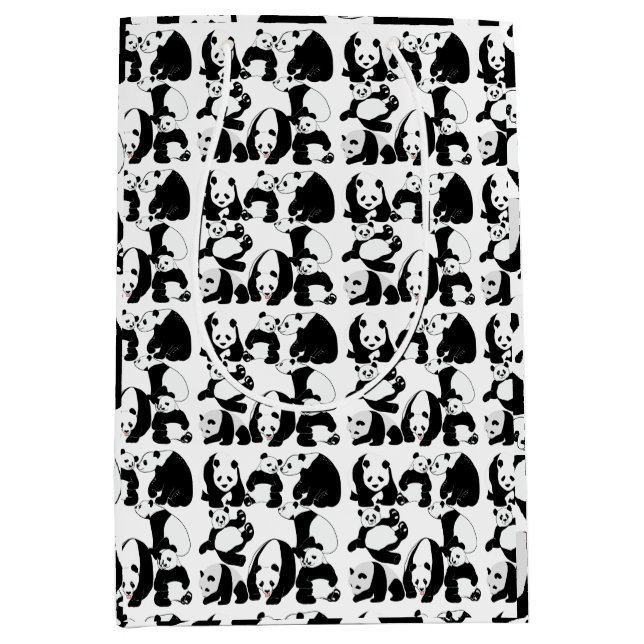 Panda pattern White BG Medium Gift Bag (Front)