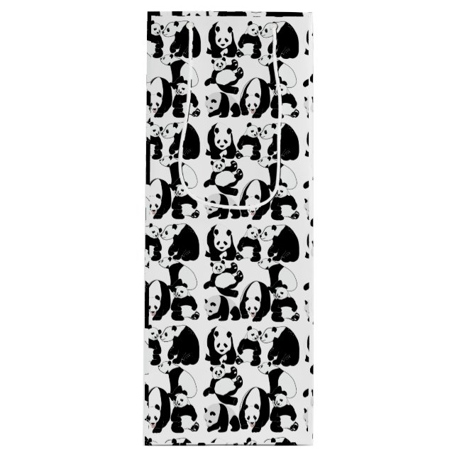Panda pattern White BG Wine Gift Bag (Front)