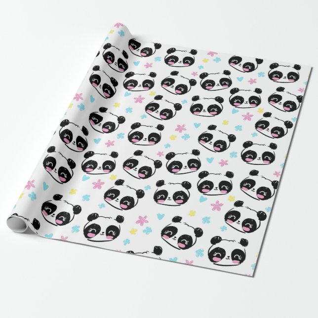 Panda Pattern Wrapping Paper (Unrolled)
