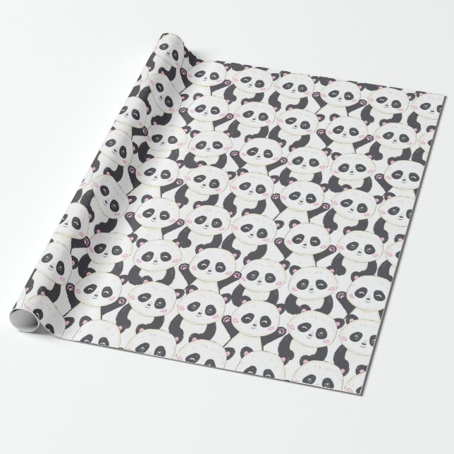 Panda Pattern Wrapping Paper (Unrolled)