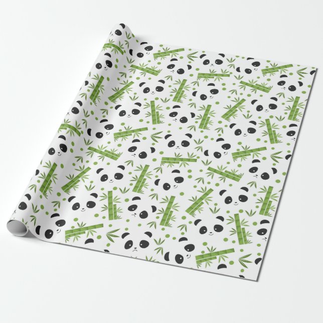 Panda Pattern Wrapping Paper (Unrolled)