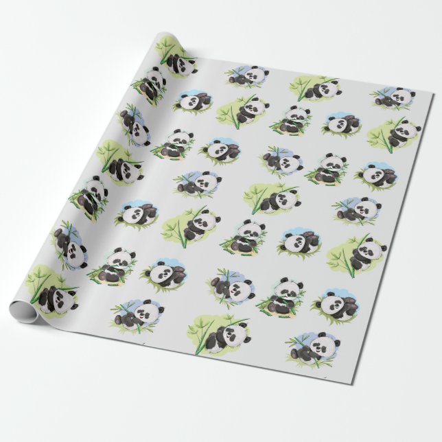 Panda Pattern Wrapping Paper (Unrolled)