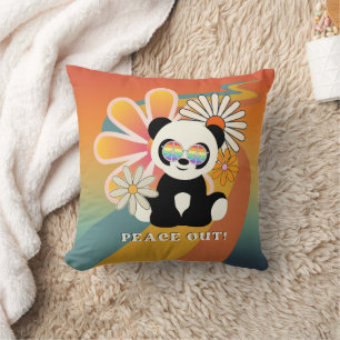 Panda   Peace Out Colourful Cushion