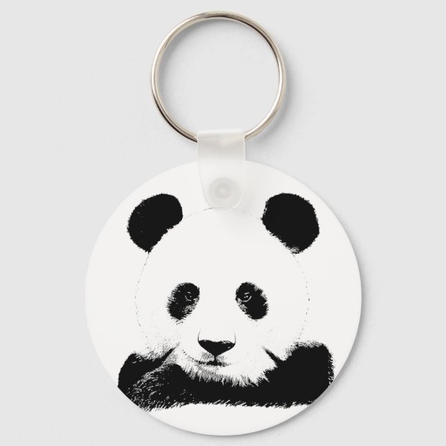Panda Peeks Out Key Ring (Front)