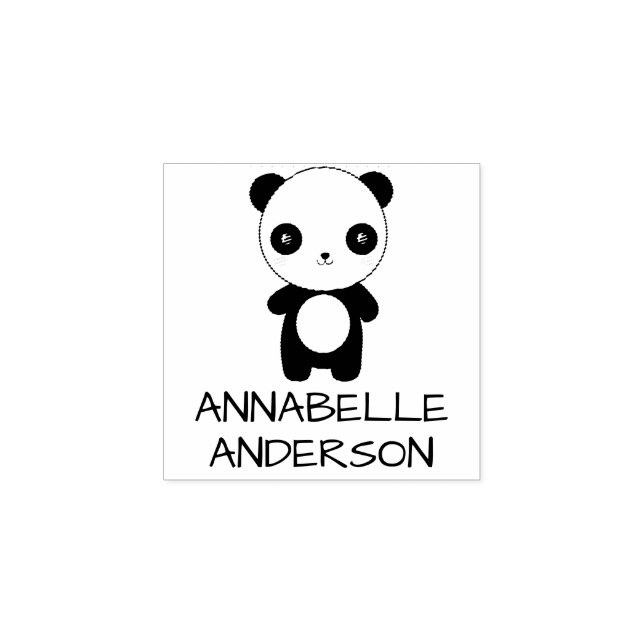 Panda Personalise Rubber Stamp (Imprint)