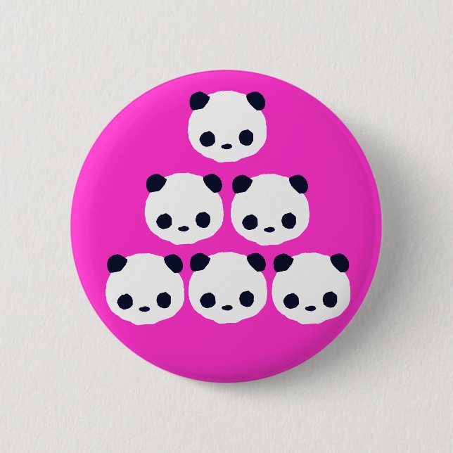 Panda Pile 6 Cm Round Badge (Front)