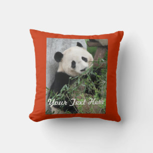 Panda Pillow, Solid Chilli Back Cushion