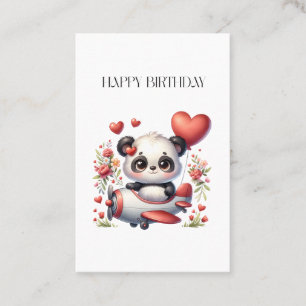 Panda Pilot Birthday Business Card