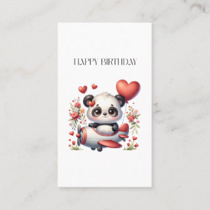 Panda Pilot Birthday Business Card