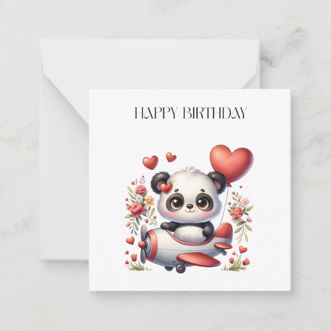 Panda Pilot Birthday Card (Front)