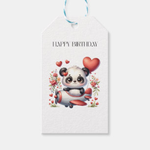 Panda Pilot Birthday Gift Tags