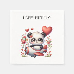 Panda Pilot Birthday Napkin