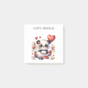 Panda Pilot Birthday Post-it Notes