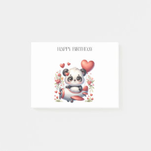 Panda Pilot Birthday Post-it Notes