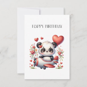 Panda Pilot Birthday Thank You Card