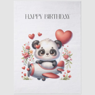 Panda Pilot Birthday Tissue Paper
