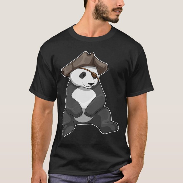 Panda Pirate Pirate hat T-Shirt (Front)