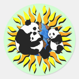 Panda Planet Classic Round Sticker