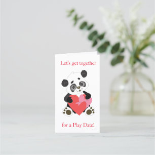 Panda Play date mum calling Appointment Card