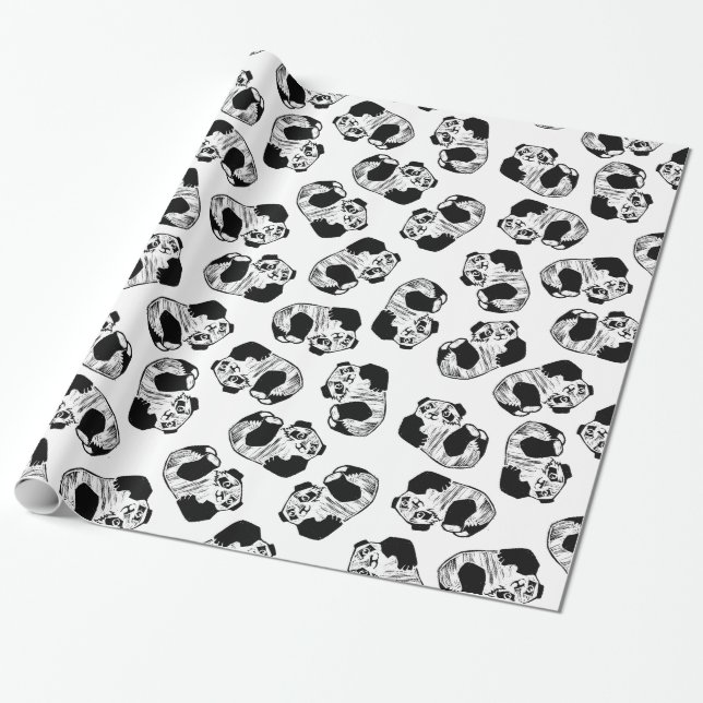 Panda Play Wrapping Paper, 30" x 6' Paper (Unrolled)