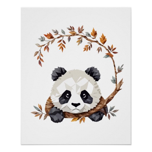 Panda Playful Adorable Fun Animal Colourful Joyful Poster (Front)