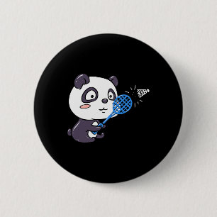 Panda Playing Badminton Getting Sweaty I Panda Bea 6 Cm Round Badge