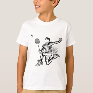 Panda Playing Badminton Player Shuttle T-Shirt