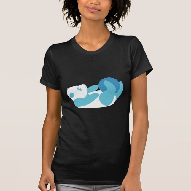 Panda Playing (Blue) T-Shirt (Front)