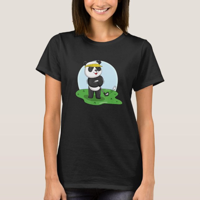 Panda Playing Golf Animal Golfer Panda Bear Golfin T-Shirt (Front)