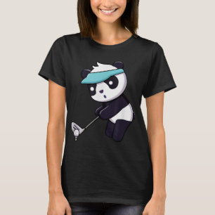 Panda Playing Golf Funny Animal Golfer Panda Bear T-Shirt