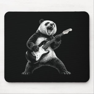 Panda playing guitar rock star rock and roll men mouse mat