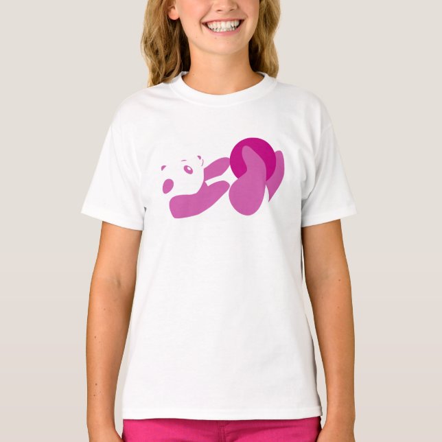 Panda Playing (Purple) T-Shirt (Front)