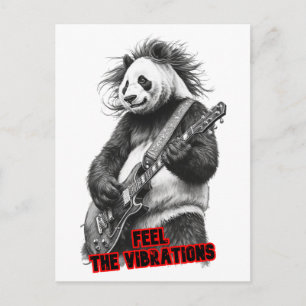 Panda plays guitar, says: Feel the vibrations on  Holiday Postcard