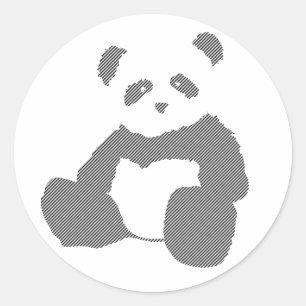 panda plush. classic round sticker