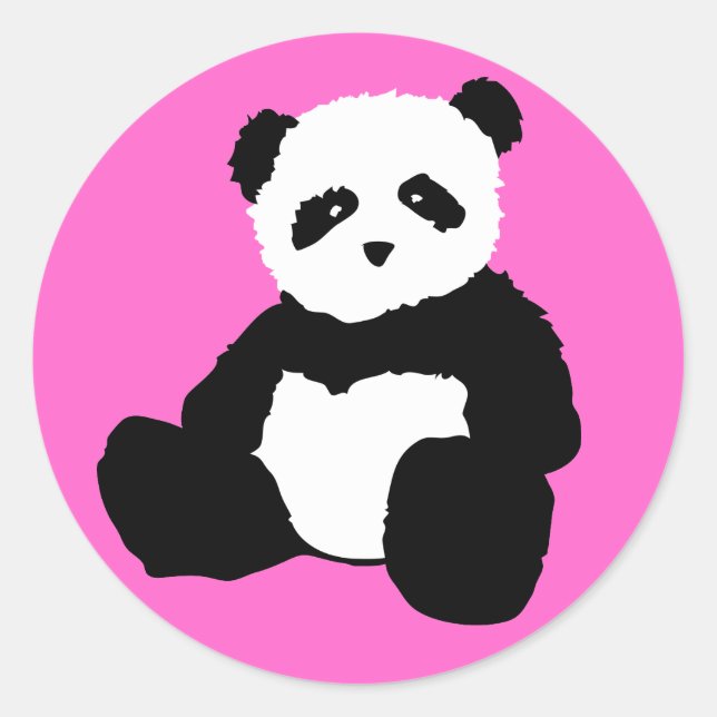 panda plush. classic round sticker (Front)