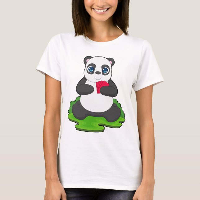 Panda Poker Poker cards Card game T-Shirt (Front)