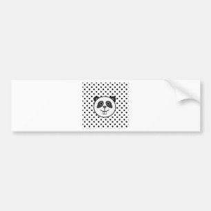 Panda Polka dot dots black white Bumper Sticker