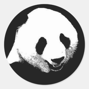 Panda Pop Art Classic Round Sticker
