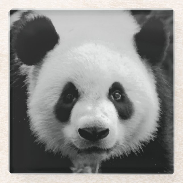 Panda Pop Art Glass Coaster (Front)