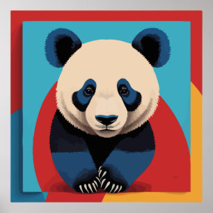 Panda pop art poster