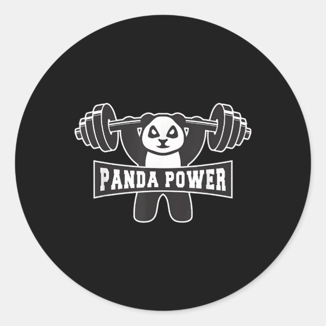 Panda Power Workout Panda Gym Classic Round Sticker (Front)
