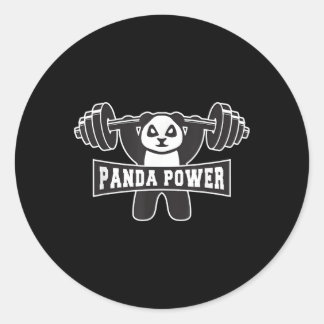 Panda Power Workout Panda Gym Classic Round Sticker