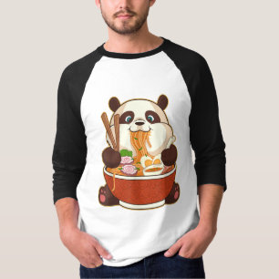 PANDA POWERED BY RAMEN Fat Panda Eating Ramen T-Shirt