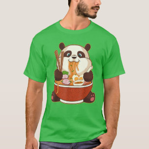 PANDA POWERED BY RAMEN Fat Panda Eating Ramen T-Shirt