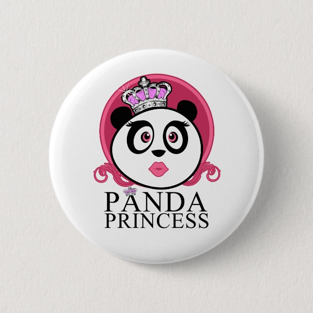 Panda Princess 6 Cm Round Badge (Front)