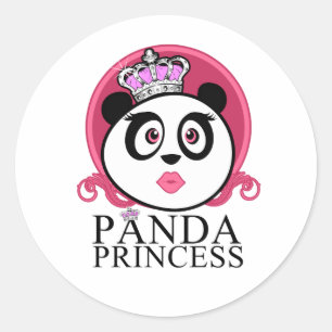 Panda Princess Classic Round Sticker