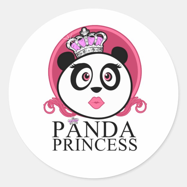 Panda Princess Classic Round Sticker (Front)